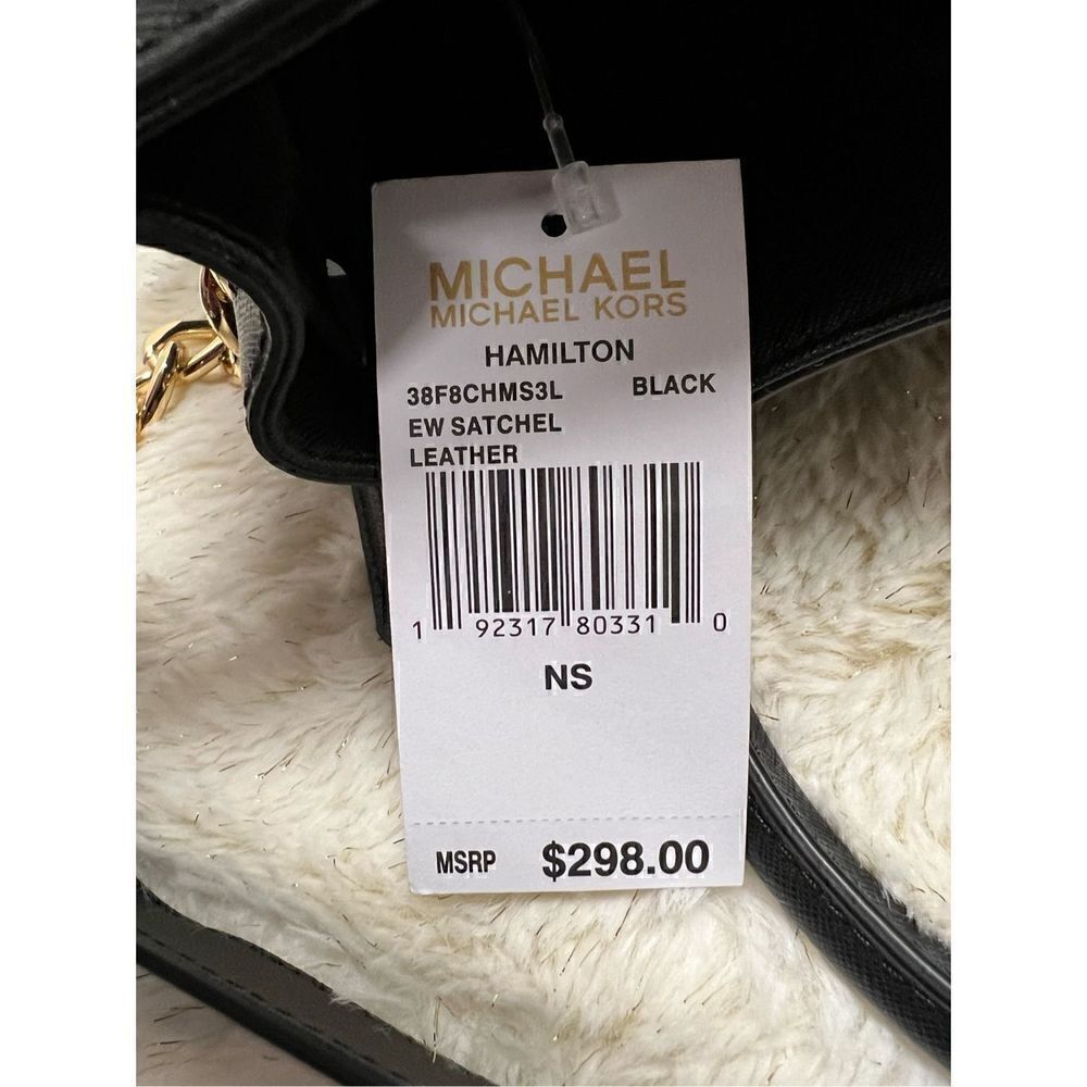 🔥🎁NWT! Michael Kors HAMILTON East West Satchel Handbag Black Msrp:298.00 - Picture 10 of 10